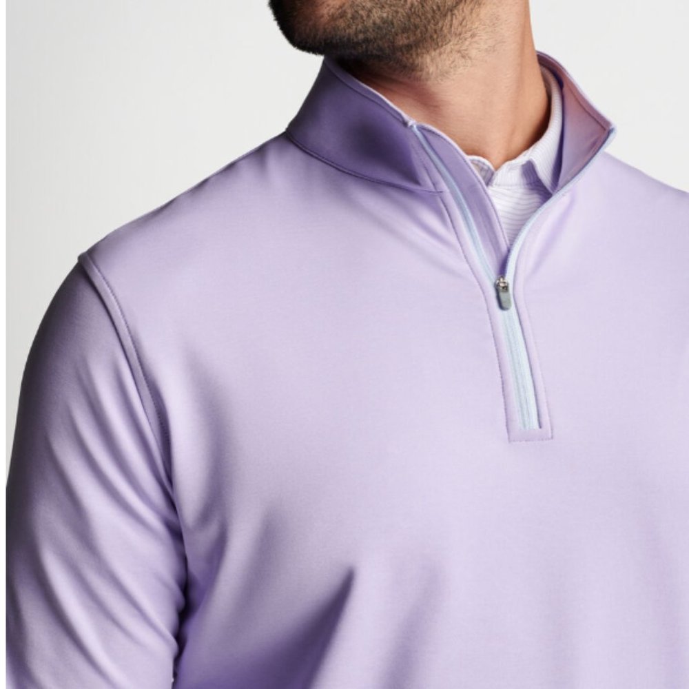 NEW Peter Millar Perth Mélange Performance Quarter-Zip - Size Large